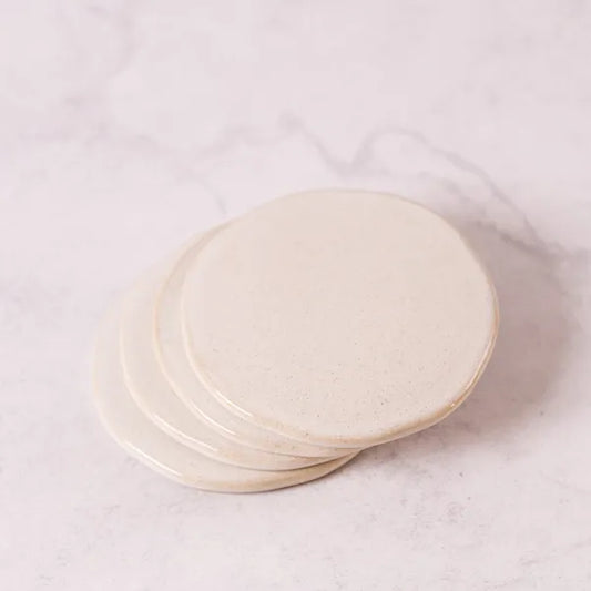 Cream Stoneware Coasters (Set of 4)