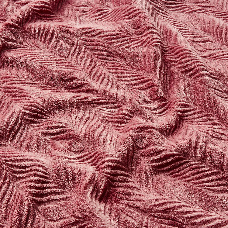Leila Leaf Fleece Throw - Rose