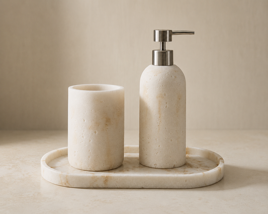 MARBLE-EFFECT Bathroom Essentials Set