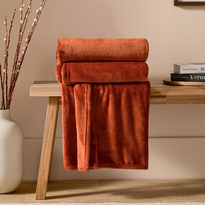 Harrow Fleece Throw Rust