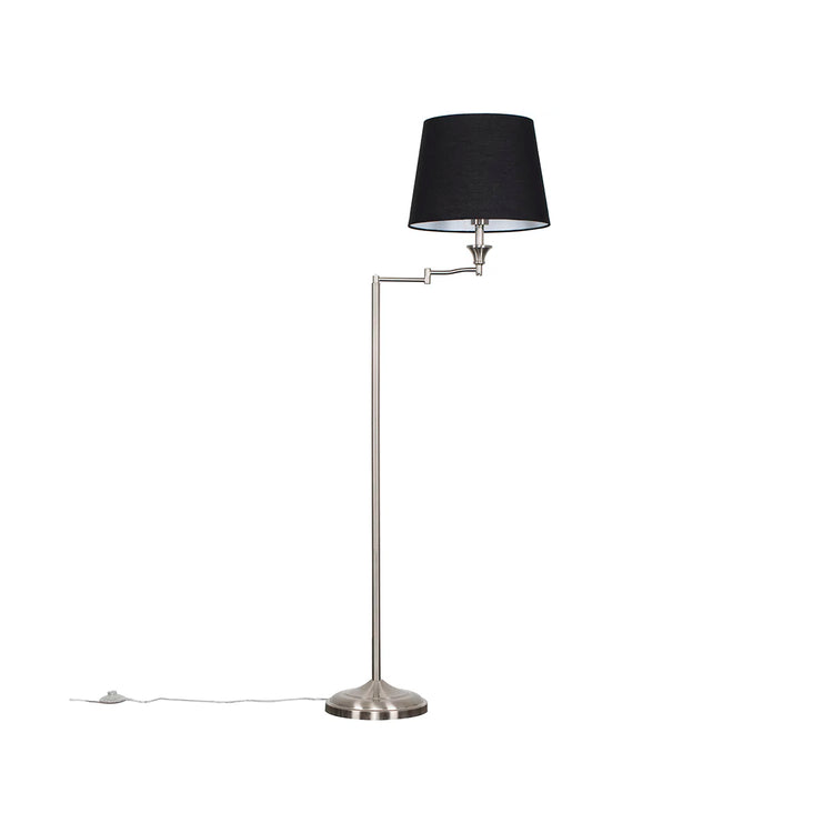 Rowan Swing Arm Floor Lamp - Navy Blue Shade