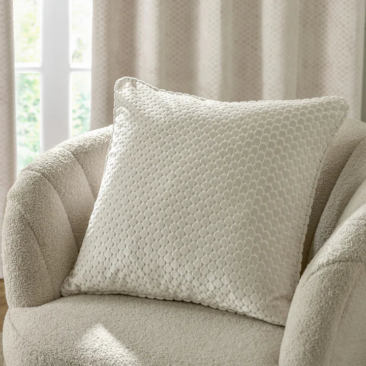 Neptune Velvet Cushion Ivory