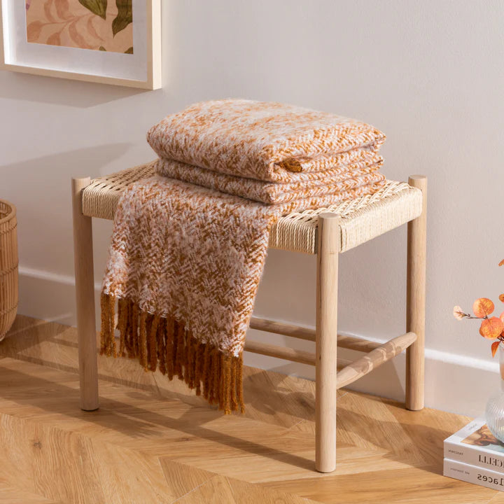 Weaver Herringbone Throw Gold