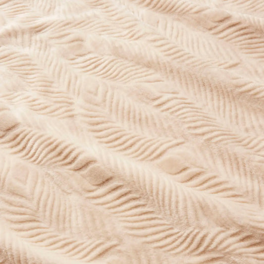 Leila Leaf Fleece Throw - Sandstone