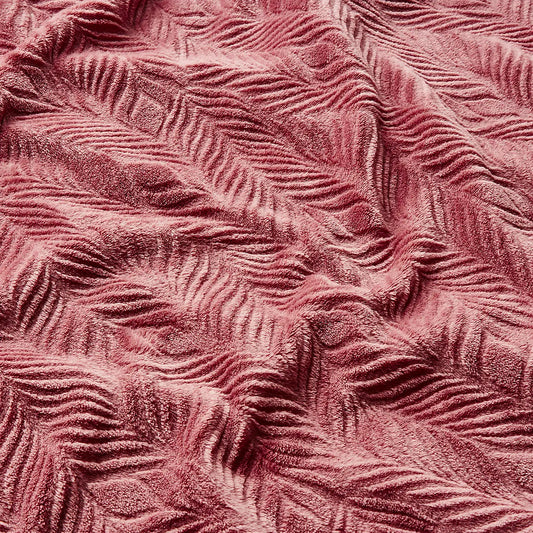 Leila Leaf Fleece Throw - Rose