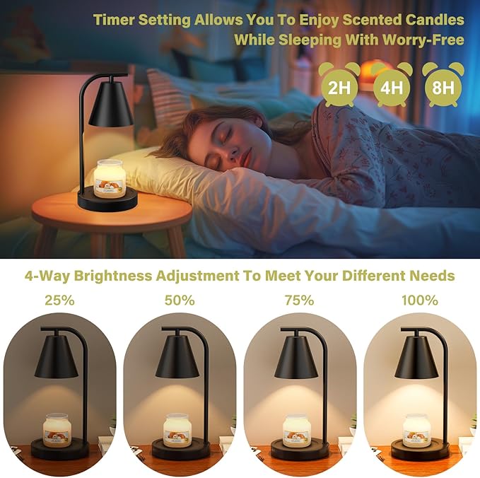 Matte Black Candle Warmer Lamp