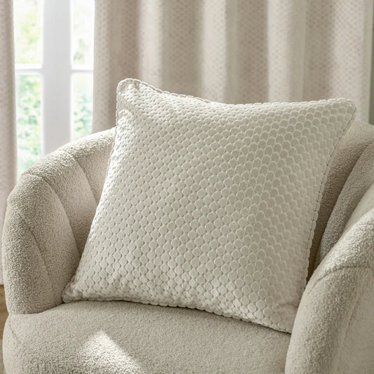 Neptune Velvet Cushion Ivory